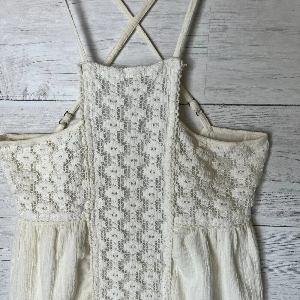O'Neill Dress Womens Size Medium Ivory Shelby Gauzy Embroidered Babydoll Summer - Picture 9 of 16